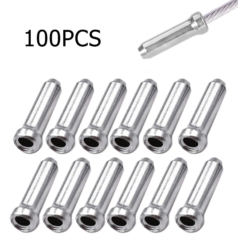 Mountain Biking Tips - 100-częściowy zestaw końcówek kabli rowerowych Aluminiowa