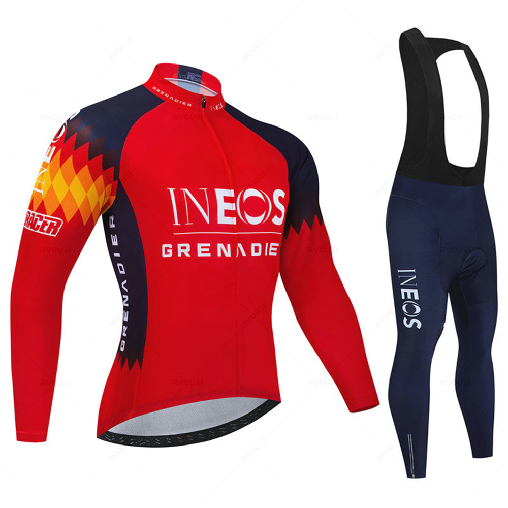 Mountain Biking Long Sleeve Shirt - Męski zestaw kolarski Ineos Team na